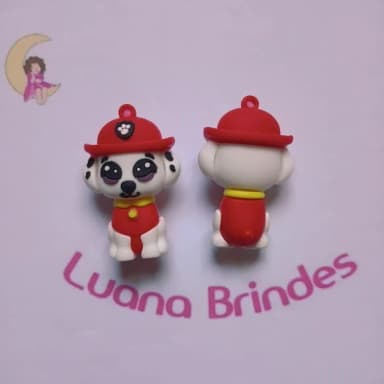 Pingente Patrulha Marshall Emborrachado 5cm Pct 2 Unidades
