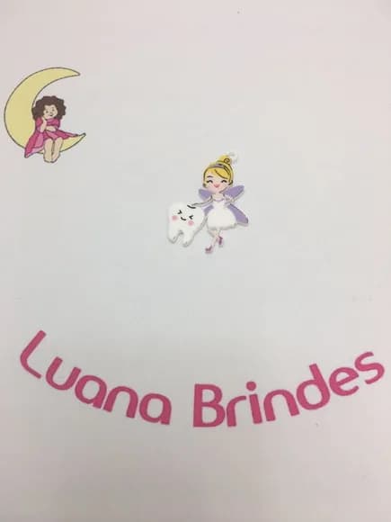 Pingente Fada do Dente de Acrílico Uv 4cm. - Pct C/6unidades