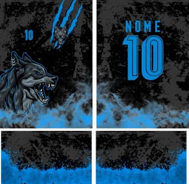 Arte Vetor Camisa Interclasse Lobo Feroz Fumaça Mod-165