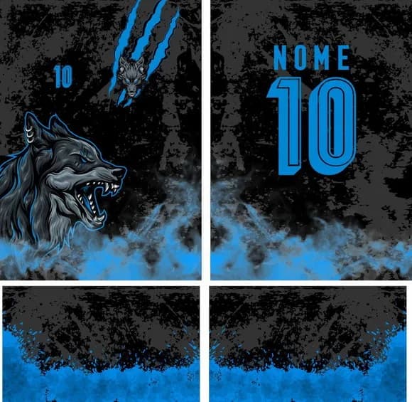 Arte Vetor Camisa Interclasse Lobo Feroz Fumaça Mod-165