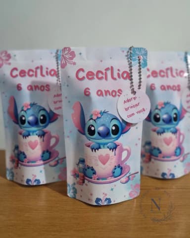 Saco Zip Lock 12x20 Lembrancinha Stitch