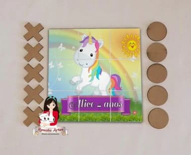 Jogo da Velha Personalizado Unicórnio