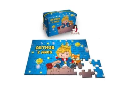 Necessaire Box com Quebra Cabeças Pequeno Príncipe