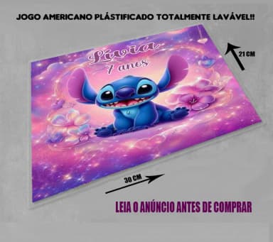 Jogo Americano Sousplat Personalizado do Sticth