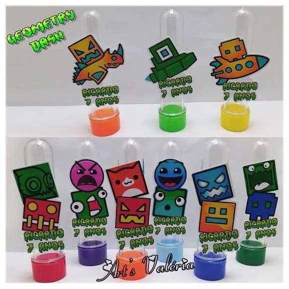 Tubete com Aplique Geometry Dash - 13cm