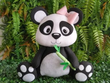 Panda em Feltro - Kit com 4 peças