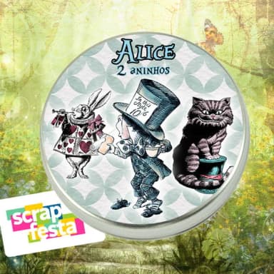 Latinha Personalizada Alice No País Das Maravilhas Aquarela
