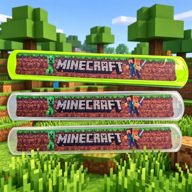 Pulseira Bate e Enrola Personalizada do Minecraft