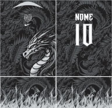 Arte Vetor Camisa Interclasse Dragão Negro 378 R$12,00