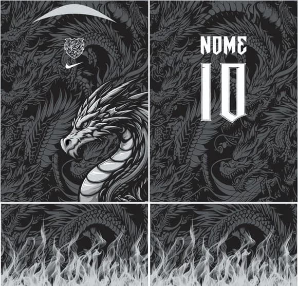 Arte Vetor Camisa Interclasse Dragão Negro 378 R$12,00