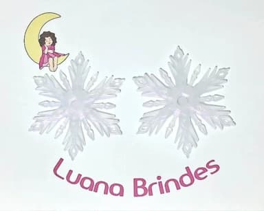 Floco de Neve Fruta Cor 7cm Acrílico Pacote com 10 Unidades.