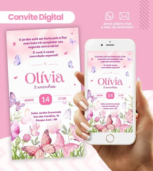 Convite Digital Jardim das Borboletas
