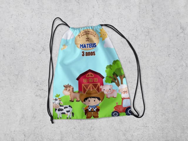 Mochilinha Personalizada Fazendinha