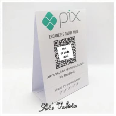 Banner de Mesa Pix QR Code Personalizado