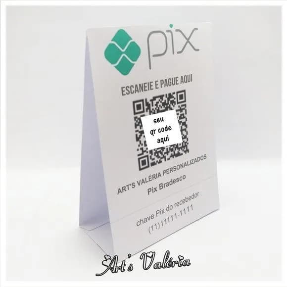 Banner de Mesa Pix QR Code Personalizado