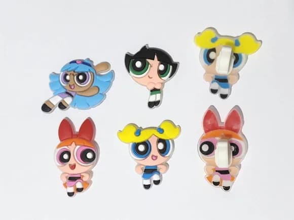 Pins Meninas Super Poderosas P/tênis ou Crocs - 8 Unidades