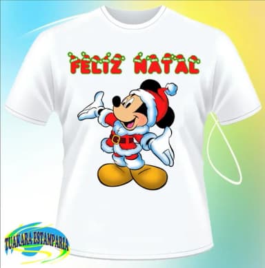 Camiseta Feliz Natal - Mickey
