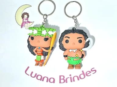 Chaveiro Moana e Maui 3d Emborrachado Pacote com 2 Unidades