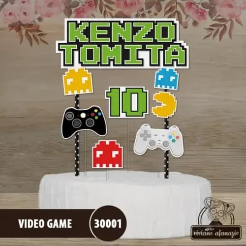 Topo de Bolo Video Game - 30001