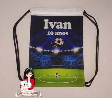 Mochila de Tecido Personalizada Tema Futebol