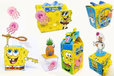 Kit 30 Lembrancinhas Bob Esponja