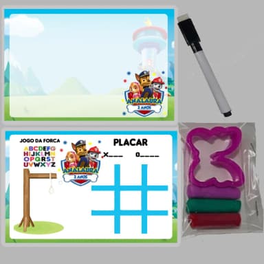 KIT Lousa Magica +massinha de modelar personalizada Patrulha Canina