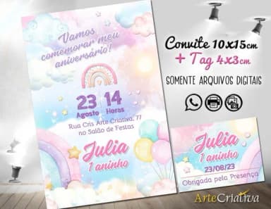 Convite Digital C/tag Nuvem Menina 2