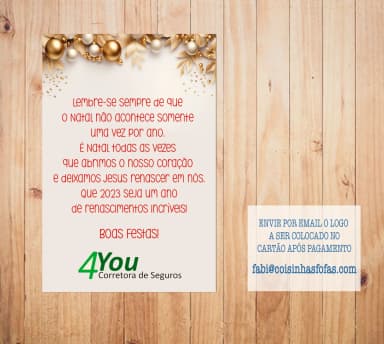 Cartão de Natal personalizado com logo empresa