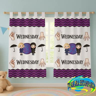 Cortina Personalizada Wednesday Wandinha Addams