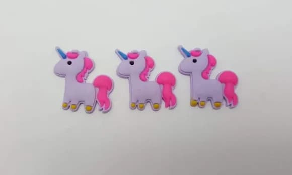 Aplique de Unicórnio Emborrachado de 3cm 7 Peças