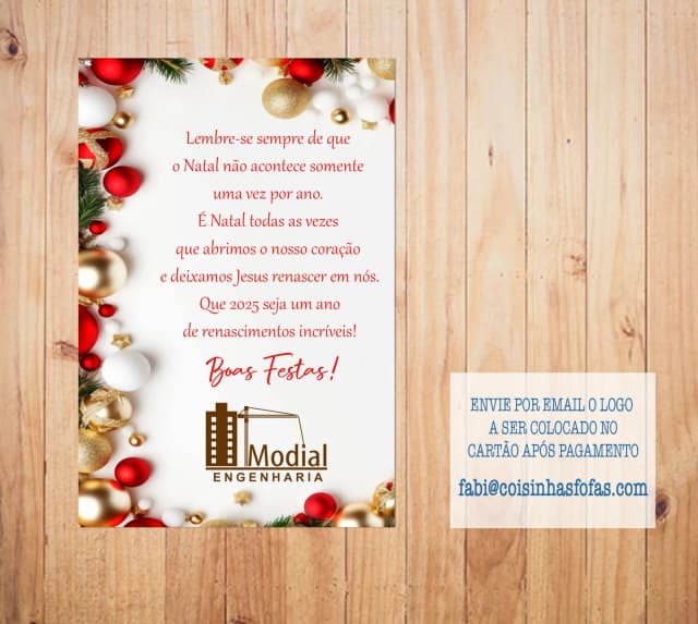 Cartão de Natal personalizado com logo empresa