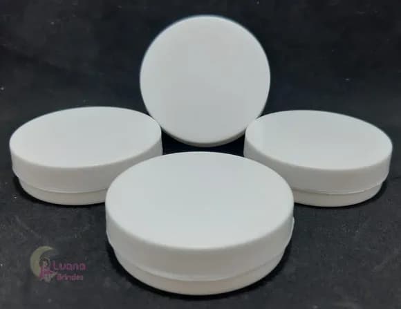 Latinha Branca de Plástico 5,5cm Pacote com 10 Unidades