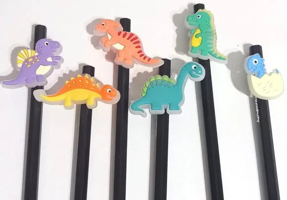 Lápis C/ponteira Dinossauro - 6 Unidades