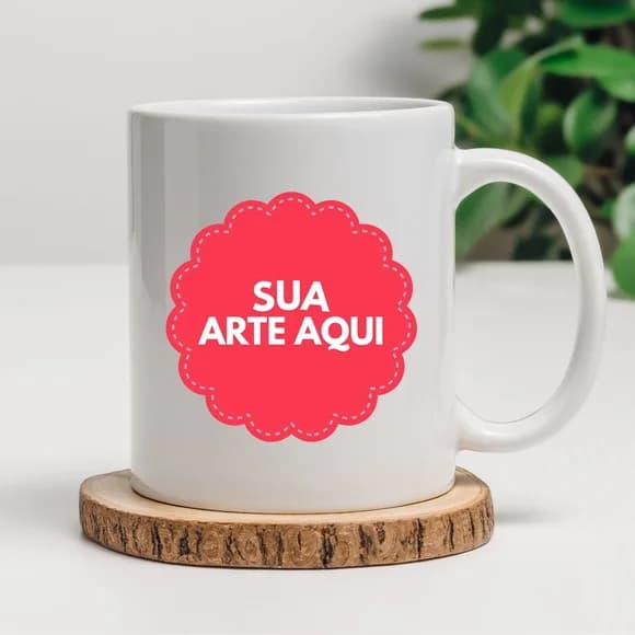 Caneca Cerâmica Personalizada 350ml - Produção Rápida