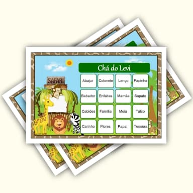 Bingo Chá de Bebê Menino Pdf Para Imprimir