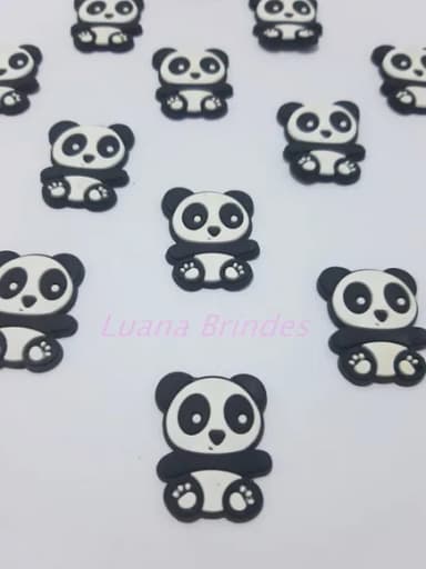 Aplique de Panda emborrachado - pct com 10 unidades