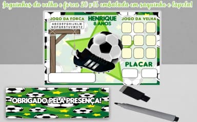 Lembrancinhas de aniversario Futebol Joguinho da Velha personalizada