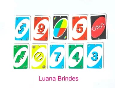 Pingente Carta Uno Resinado 3,5cm Pacote com 10 Unidades
