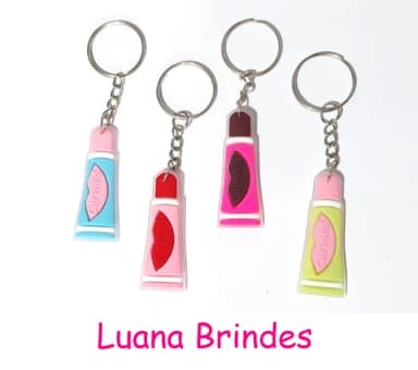Chaveiro Batom,gloss,carmed Emborrachado Pacote C/8 Unidades
