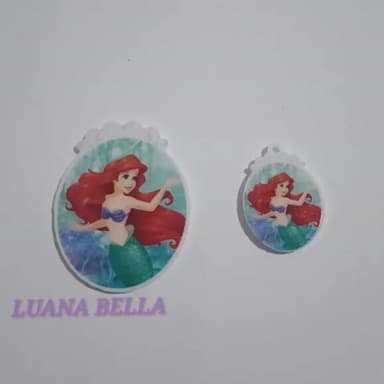 Kit Aplique e Ping em acrílico Princesa Ariel -pct c/3 Kits