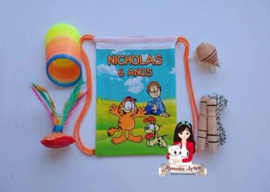 Mochila Boa Infância Personalizada Tema Garfield