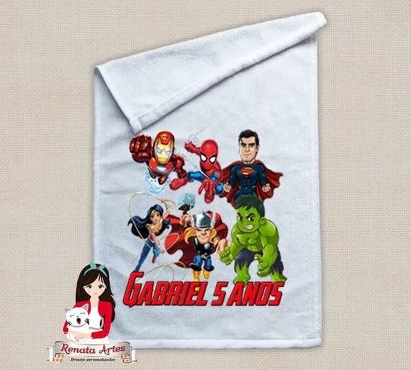 Toalhinha Personalizada Heróis Baby
