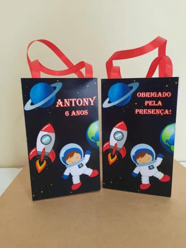 Sacolinhas Personalizadas Astronauta para Lembrancinhas