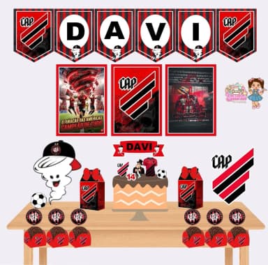 Kit Festa Só Um Bolinho ATHLETICO PR - Decoração de Festa