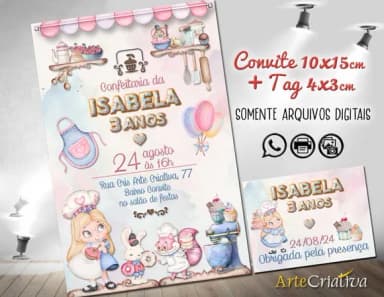 Convite Digital C/tag Confeitaria Princesa Alice 2