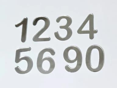 Aplique Numeros Acrilico Espelhado Prata 3,5cm - 10 Unidades