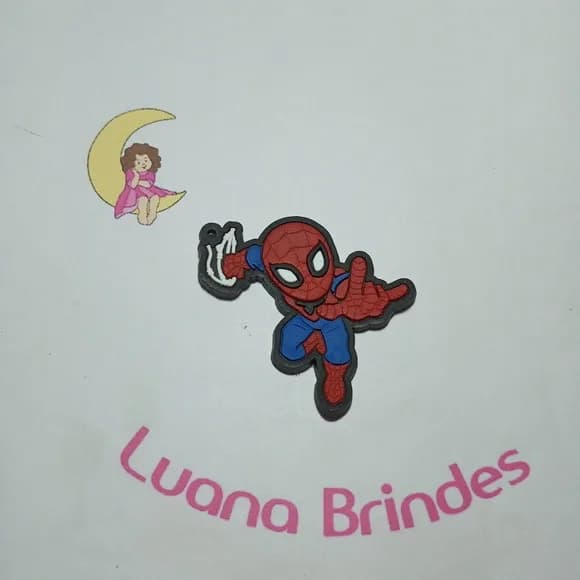 Pingente Homem Aranha de Borracha 5cm Pct 5 Unidades