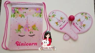 Mochila Ping Pong Tema Unicórnio