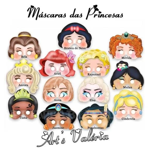 Máscaras Das Princesas Disney - Valor Unitário