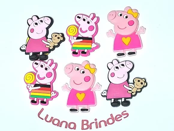 Aplique Porquinha Rosa Emborrachado Pacotes com 6 Unidades